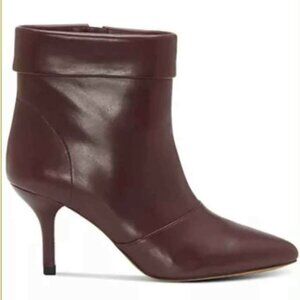 Vince Camuto Amvita Mahogany Leather Point-Toe Bootie